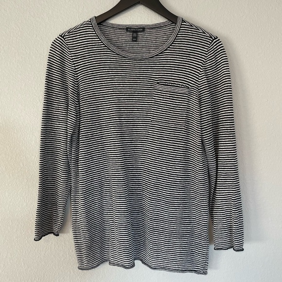 Eileen Fisher Sweaters - Eileen Fisher 100% Organic Linen Long Sleeve Lightweight Sweater Micro Pocket